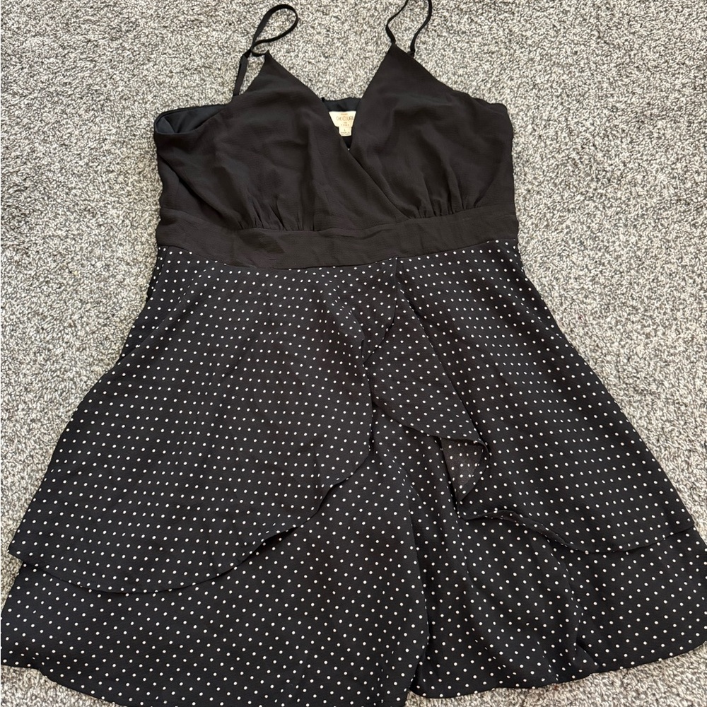 Chocolate Black and White Polka Dot Mini Dress